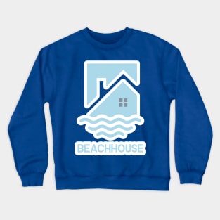 Abstract Wave And House Home Logo Design. Creative Modern Beach property logo design. Crewneck Sweatshirt